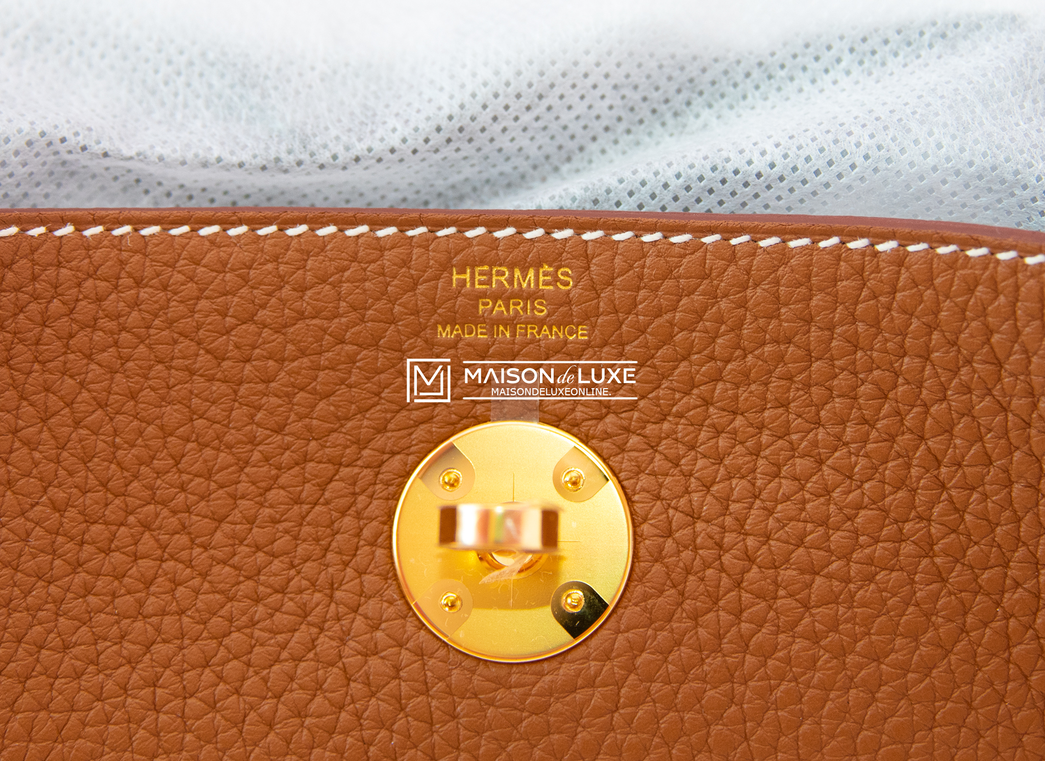 HERMES Lindy Hermes Lindy 26 Beige Marfa GHW Taurillon Clemence B